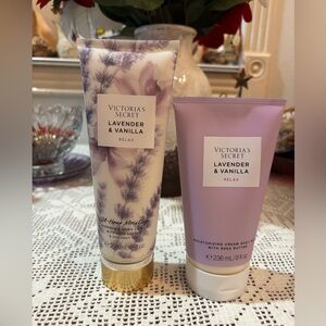 (Inventory 38) Victoria's Secret Lavender & Vanilla Relax Moisturizer Set